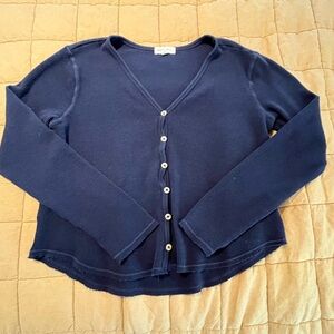 Mododoc Navy Blue Waffle Button Up, Size M.